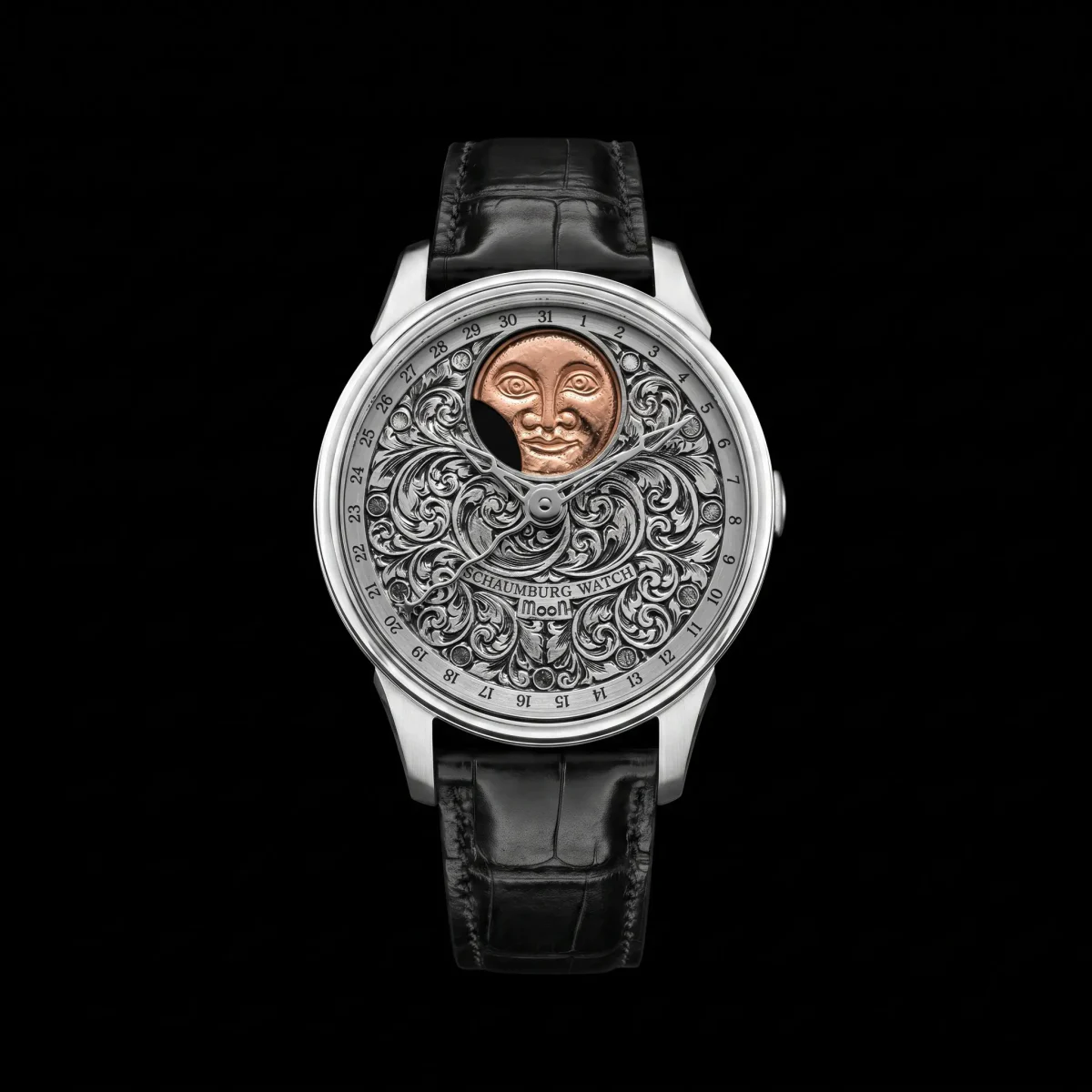 Fertige MooN HANDMADE Edition 16 mit handgraviertem Zifferblatt