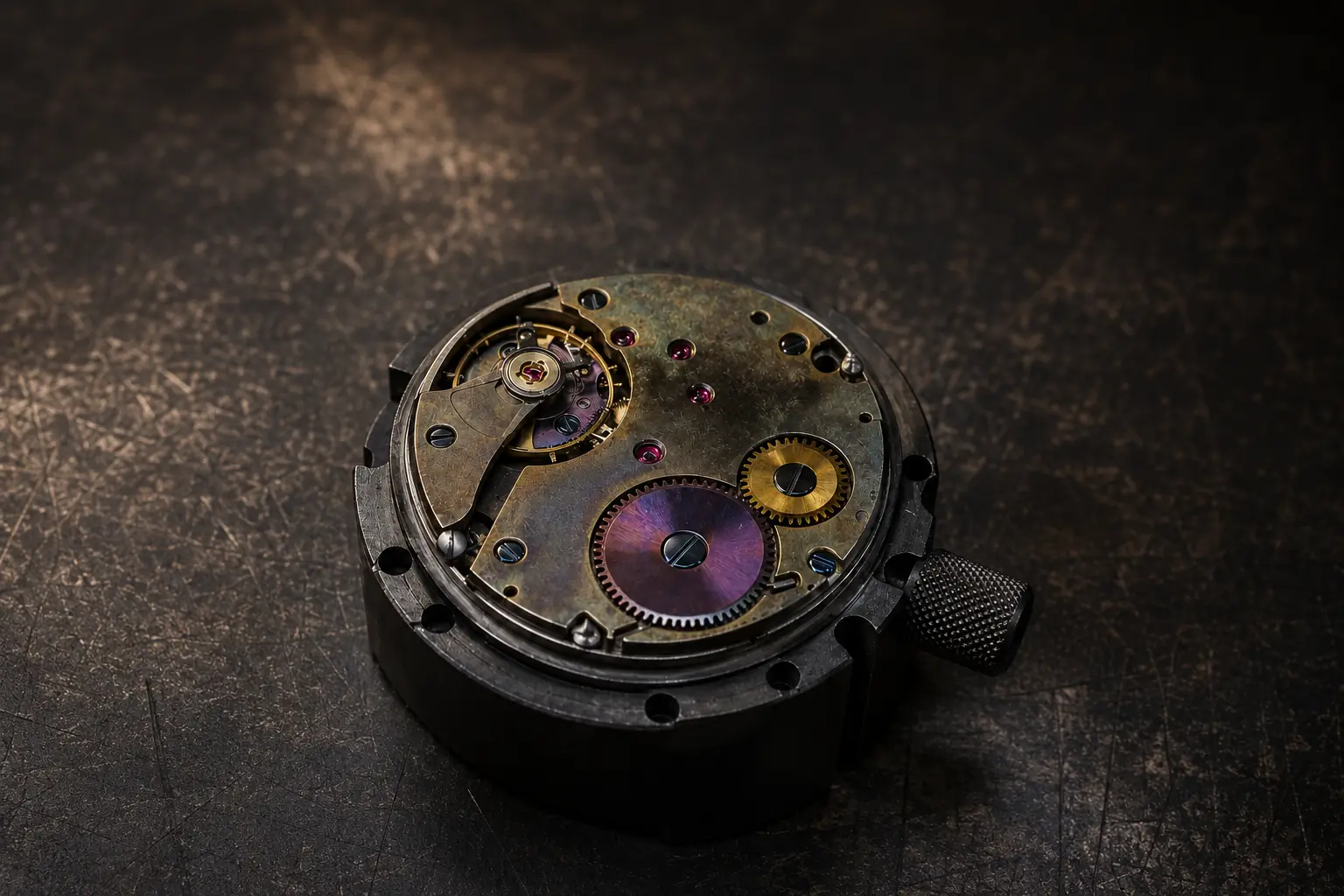 SteamPunk-Uhr ohne Werkzeuge in der Werkstattansicht